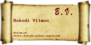 Bokodi Vilmos névjegykártya